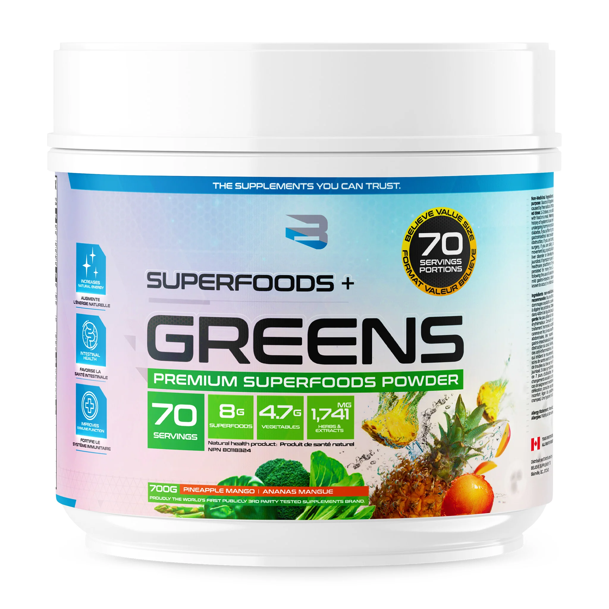 Believe Superfoods + Greens Powder (70 Servs)