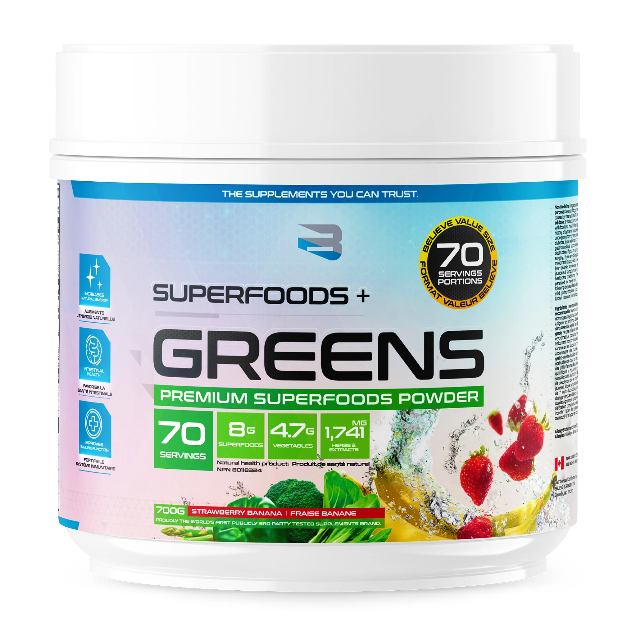 Believe Superfoods + Greens Powder (70 Servs) - Image 3